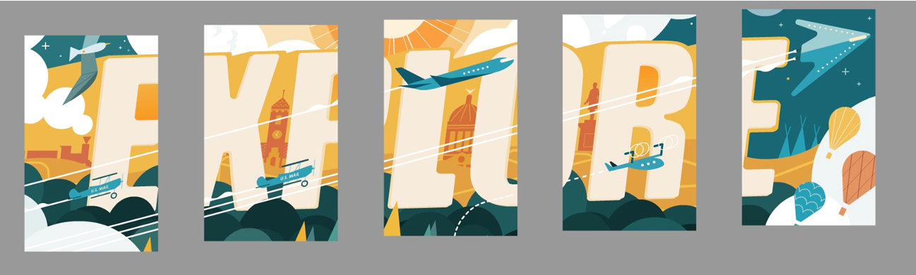 The walkway from the rental car facility to the main airport terminal will also display the mural. (PHOTO: COURTESY OF CITY OF BOISE)