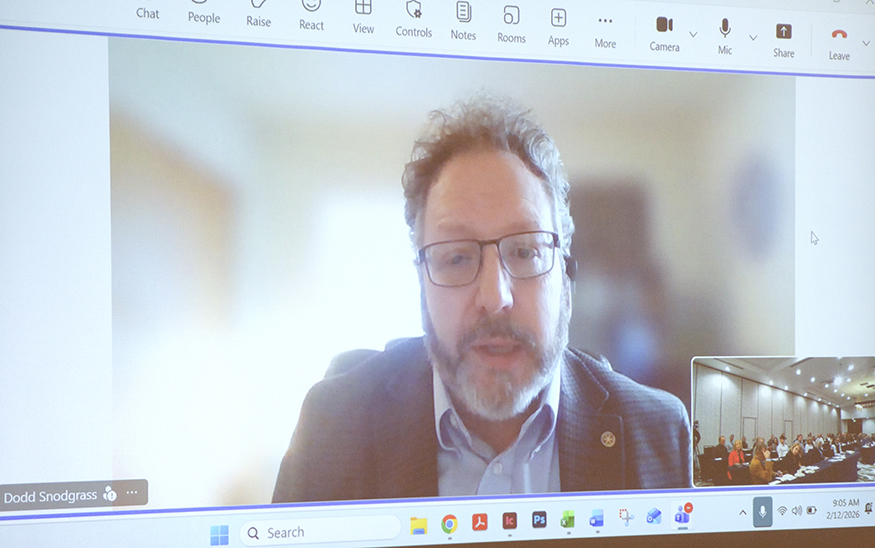 Snodgrass, the executive director of Clearwater Economic Development Association in northern Idaho joined the conversation virtually, speaking about the unique challenges cities like Lewiston face. (PHOTO: MARC LUTZ, IBR)