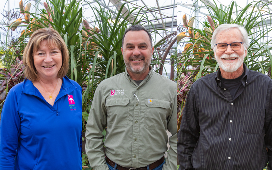 Franz Witte Landscaping has named Seneca Hull, left, as its new CEO. Toby Mancini, center, is its new president, and company founder Franz Witte, right, will remain the chairman of the board. (PHOTO: FRANZ WITTE LANDSCAPING)