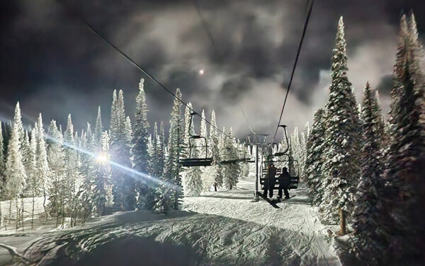 The slopes are illuminated at the resort to allow for night skiing. (PHOTO: POMERELLE)