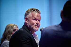 Brian Sielaff, CEO of Tamarack Grove Engineering answers a question during the panel discussion at Top Companies in Treasure Valley. (PHOTO: PRO IMAGE EVENT PHOTOGRAPY)