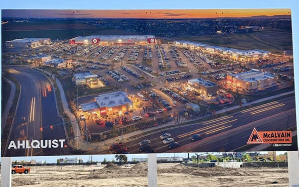 A rendering on display at the The District at Ten Mile groundbreaking shows what the completed concept will look like. (PHOTO: STEVE LOMBARD, IBR)