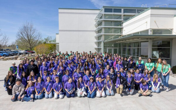 Eighth grade students gather outside Idaho National Laboratory's Energy Innovation Laboratory during the My Amazing Future event, where students explored hands-on STEM activities and careers. (PHOTO: INL)