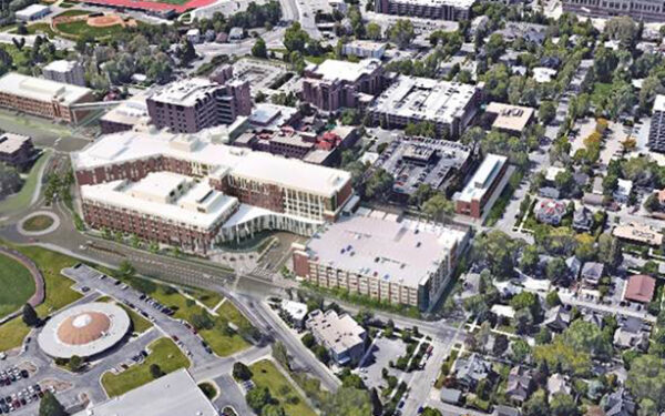 This aerial photo provided by St. Luke's shows the downtown Boise project from above. 