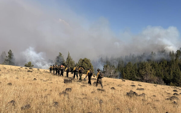 Fire crews head to the Beach Fire burning near Warm Springs in Oregon. (PHOTO: VIA REUTERS CONNECT)