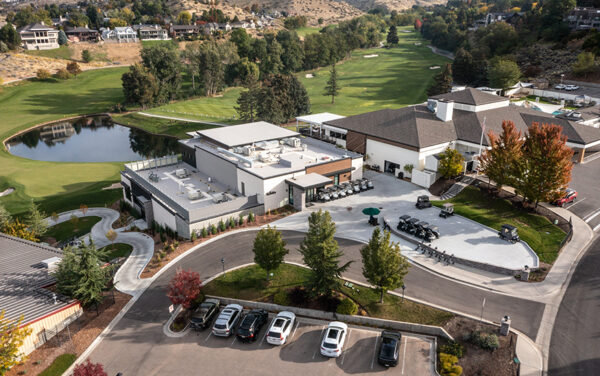 This drone shot shows an aerial view of the Crane Creek Golf Course designed by CSHQA. (PHOTO: TOBIN ROGERS)