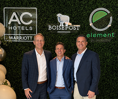 From left: Mike Webster, Jared Smith and Tom Lewis pose in front of the business. (PHOTO: PENNBRIDGE)
