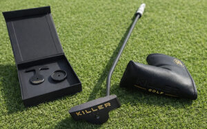 Different views are seen above and below of Killer Golf's “Blade” and “Wing” putters that allow golfers to modulate settings on the clubs based on their swings. (PHOTO: KILLER GOLF)