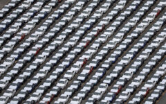 Cars are seen parked at the port in Bayonne, New Jersey, on Aug. 21, 2021. (PHOTO: REUTERS/Andrew Kelly/File photo)