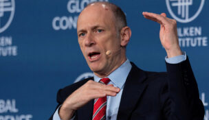 Chicago Federal Reserve President Austan Goolsbee speaks during the Milken Institute Global Conference 2026 in Beverly Hills, California, on May, 6, 2026. (FILE PHOTO: REUTERS/Mike Blake)