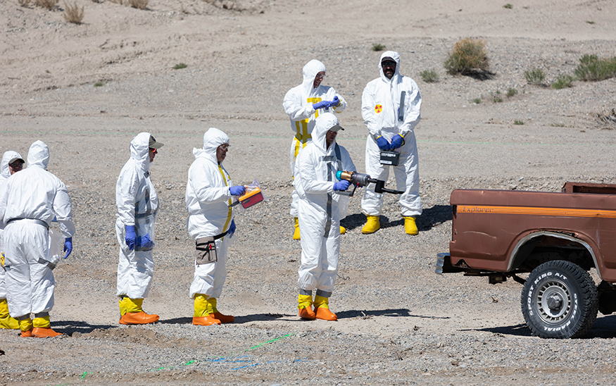 DOE Forensics Operations team training at INL's Radiological Response Training Range in May 2025. (PHOTO: INL)